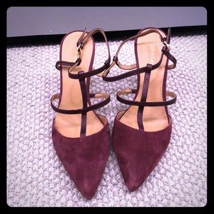 Calvin Klein suede strappy pumps